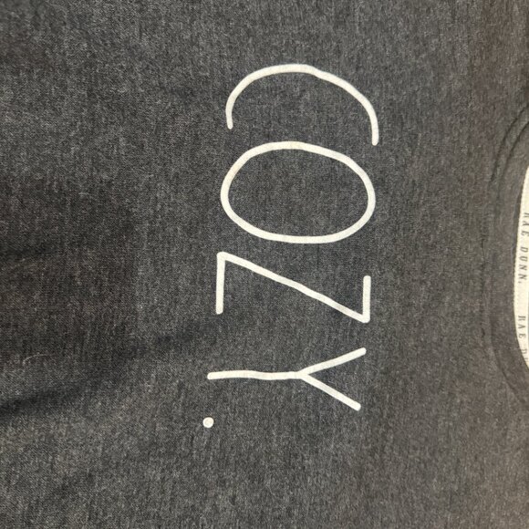 RAE DUNN Cropped Sweatshirt Top Heathered Charcoal Cozy Size XS - Picture 4 of 11